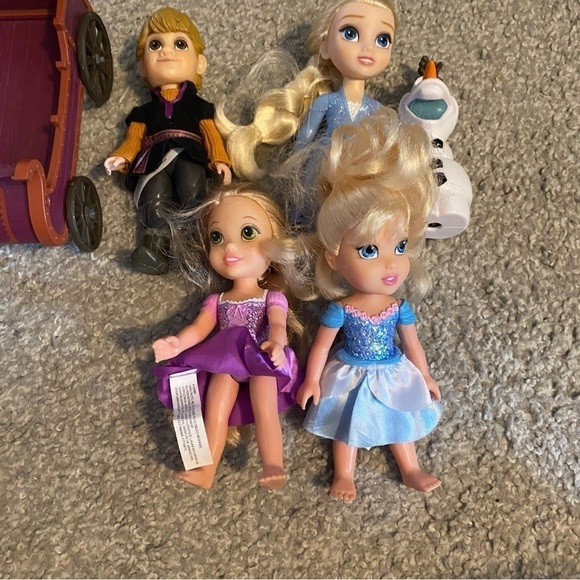Disney Petite Princess Doll Lot Bundle Rapunzel Elsa Olaf Cinderella Kristoff - Picture 5 of 6